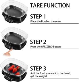 img 2 attached to 🍽️ NUTRI FIT Digital Food Scale with Removable Bowl for Baking Cooking Dieting - Max 11lb/0.1g, Grams, Backlight LCD Display, Precise Weighting, Batteries Included - Black