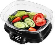 🍽️ nutri fit digital food scale with removable bowl for baking cooking dieting - max 11lb/0.1g, grams, backlight lcd display, precise weighting, batteries included - black logo