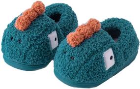 img 4 attached to 🦖 Dinosaur Toddler Bedroom Slippers for Boys - PJZHJ Shoes