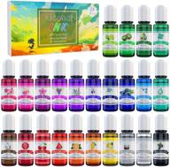 🎨 alcohol ink set - 24 vibrant colors for resin petri dish making, epoxy resin painting - concentrated alcohol paint color dye for resin art, tumbler making, painting - 24 x 10ml/.35oz logo