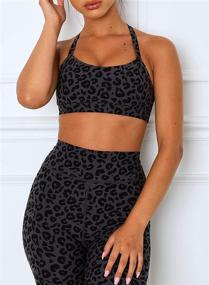 img 1 attached to 🐆 Sidefeel Women's Leopard Print Workout Set: High Waist Bike Shorts & Sport Bra for Yoga, Gym Clothes