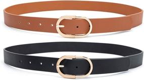 img 1 attached to Stylish Leather Belts for Women by MORELESS: Elevate Your Fashion with Top Women's Accessories