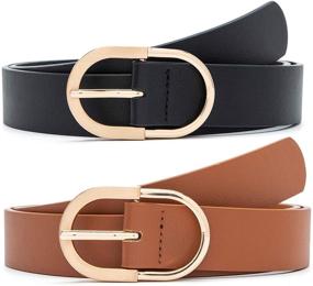 img 4 attached to Stylish Leather Belts for Women by MORELESS: Elevate Your Fashion with Top Women's Accessories