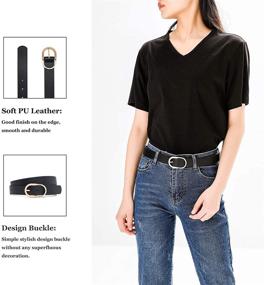 img 2 attached to Stylish Leather Belts for Women by MORELESS: Elevate Your Fashion with Top Women's Accessories