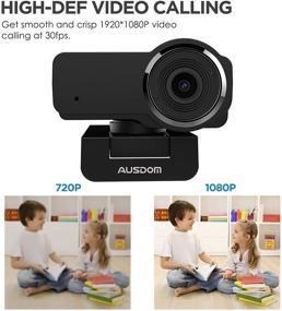 img 3 attached to 📷 Enhanced Full HD 1080p Webcam with Auto Low-light Correction: AUSDOM AW635 USB Streaming Web Camera for Crystal-clear Video Conferencing on Computer PC Mac Pro Laptop Desktop – Perfect for Online Class, Zoom, Webex, Skype, Google Meet & Teams!