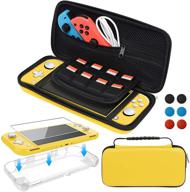 🎮 switch lite accessories kit: ultimate bundle with carrying case, tpu protective cover, screen protector, and thumb grips - vibrant yellow edition logo