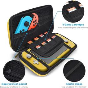 img 2 attached to 🎮 Switch Lite Accessories Kit: Ultimate Bundle with Carrying Case, TPU Protective Cover, Screen Protector, and Thumb Grips - Vibrant Yellow Edition