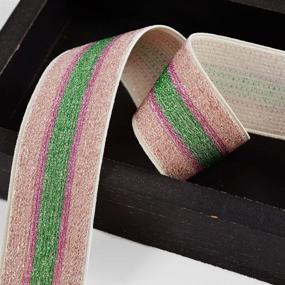 img 1 attached to 🎀 Trim 2-Yards 1-1/2" Elastic Stretch Ribbon: Versatile Pink/Green Headband, Hand Band, and Waist Belt - TR-11199