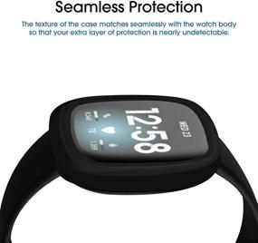 img 3 attached to 📱 Защитный чехол amFilm (2 шт.) с защитным стеклом для Fitbit Sense/Versa 3 - Превосходная защита и совместимость