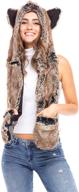 🧣 del rossa faux fur scarf with hood and animal ear beanie logo