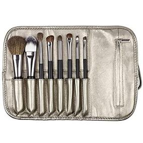 img 4 attached to 💄 Matto Travel Makeup Brushes - 8-Piece Brush Set with Travel Pouch Bag - Includes 5 Natural Goat Hair and 3 Synthetic Fiber Makeup Brushes