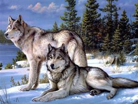img 4 attached to 🎨 Immerse in the Majestic World of Staroar 5D Diamond Painting Kits - Wolves Wolf Animal Diamond Art Craft for Adults
