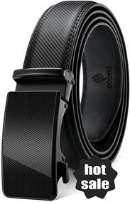img 3 attached to Premium Leather Ratchet Belts with Adjustable Metal Buckles: Stylish and Durable