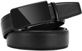img 2 attached to Premium Leather Ratchet Belts with Adjustable Metal Buckles: Stylish and Durable