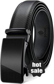 img 4 attached to Premium Leather Ratchet Belts with Adjustable Metal Buckles: Stylish and Durable