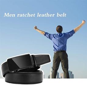 img 1 attached to Premium Leather Ratchet Belts with Adjustable Metal Buckles: Stylish and Durable