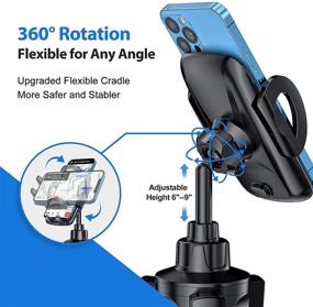 img 3 attached to Versatile Cup Holder Phone Mount: Volport 360 Degree Rotating Bracket with Adjustable Long Neck Pole - Compatible with iPhone 12/13 Pro Max/Mini, Samsung S20 Ultra, and More!