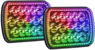 🔦 никоко 45вт 7x6 rgb фары с эффектом освещения: 5х7 светодиодные фары с bluetooth-музыкой и пультом дистанционного управления, 300+ режимов мигания для xj yj внедорожников (2 пакета с разъемом h4) логотип