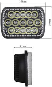 img 2 attached to 🔦 Никоко 45Вт 7x6 RGB фары с эффектом освещения: 5х7 Светодиодные фары с Bluetooth-музыкой и пультом дистанционного управления, 300+ режимов мигания для Xj Yj внедорожников (2 пакета с разъемом H4)