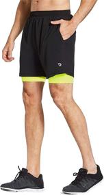 img 3 attached to 🏃 BALEAF Men's 2 in 1 Athletic Running Shorts: Quick Dry, Zipper Pocket, 5" Lined Workout Shorts