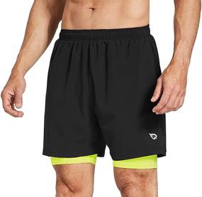 img 4 attached to 🏃 BALEAF Men's 2 in 1 Athletic Running Shorts: Quick Dry, Zipper Pocket, 5" Lined Workout Shorts