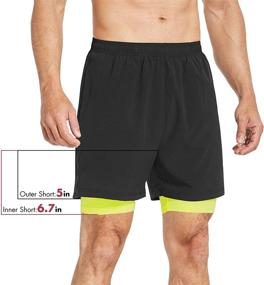 img 2 attached to 🏃 BALEAF Men's 2 in 1 Athletic Running Shorts: Quick Dry, Zipper Pocket, 5" Lined Workout Shorts