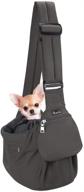 🐾 comfortable pet sling carrier - slowton hard bottom support small dog papoose sling with adjustable padded shoulder strap, hand free puppy cat carry bag, drawstring opening, zipper pocket, and safety belt logo