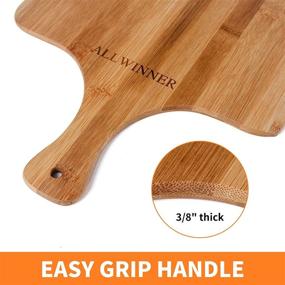 img 1 attached to 🍕 ALLWINNER 12-inch Bamboo Pizza Peel - Pizza Paddle for Homemade Pizza | Cutting and Serving Board with Handle | Set of 2