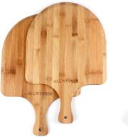 🍕 allwinner 12-inch bamboo pizza peel - pizza paddle for homemade pizza | cutting and serving board with handle | set of 2 logo