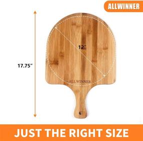 img 3 attached to 🍕 ALLWINNER 12-inch Bamboo Pizza Peel - Pizza Paddle for Homemade Pizza | Cutting and Serving Board with Handle | Set of 2