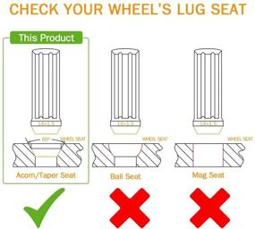 img 3 attached to 🔩 GA Supply Черные гайки на колесные болты 14x1.5 – Акрон сплайн тюнер – 2" высокие – 3/4" гайковый ключ – Коническое сиденье 60° – для послепродажных дисков – Набор из 24 штук + ключ для сплайнового колеса.