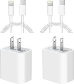 img 4 attached to 🔌 Apple MFi Certified iPhone 13 Charger 2-Pack - 20W USB C Wall Charger with 6FT Type-C to Lightning Cable - Fast Charging PD Adapter for iPhone 13/13 Pro Max/12/12 Pro Max/11/11 Pro/XS/X/8Plus