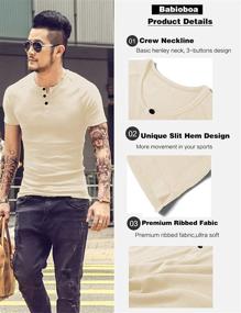 img 1 attached to 👕 Babioboa Henley Shirts: Stylish Sleeve T-Shirt for Men's Clothing