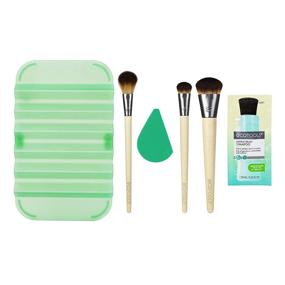 img 2 attached to 🌱 EcoTools 5-Piece Makeup Brush Set with Sponge Blender, Brush Cleaner Cleansing Shampoo – Vegan Beauty Tools