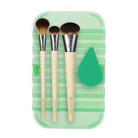 img 1 attached to 🌱 EcoTools 5-Piece Makeup Brush Set with Sponge Blender, Brush Cleaner Cleansing Shampoo – Vegan Beauty Tools