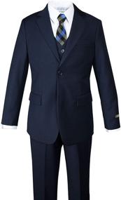 img 3 attached to 💼 Spring Notion Big Boys' Navy 5-Piece Suit Set: Stylish Two-Button Suit for Formal Occasions