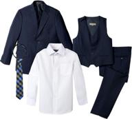 💼 spring notion big boys' navy 5-piece suit set: stylish two-button suit for formal occasions logo