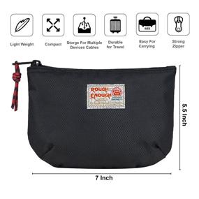 img 1 attached to 🔌 Rough Enough Small Travel Power Bank USB Charger Cable Case Organizer Bag Pouch: Ideal Storage Solution for Mac Electronics, Tech Accessories, and More!