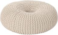 🛋️ christopher knight home truda knitted cotton donut pouf, beige: cozy and stylish seating for any space logo