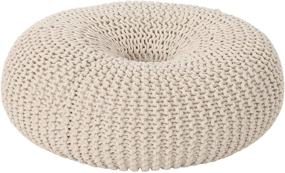 img 4 attached to 🛋️ Christopher Knight Home Truda Knitted Cotton Donut Pouf, Beige: Cozy and Stylish Seating for Any Space