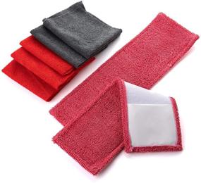 img 2 attached to 🧹 Simpli-Magic Sanitizing Cleaning Kit with 5 Microfiber Cloths, 2 Mop Heads - Black/Red