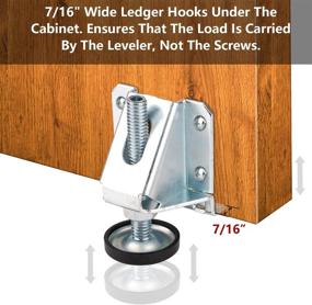 img 3 attached to Heavy Duty Furniture Leveling Feet for Enhanced Stability: Anwenk Adjustable Table Leg Leveler with Lock Nuts - Perfect for Furniture, Tables, Cabinets, Workbenches, Shelving Units, and More