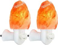 🧂 set of 2 hand-carved natural pink himalayan salt lamp night lights for bedroom decor - plug-in wall lights with rock salt and bulb for home atmosphere логотип