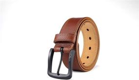img 3 attached to 👔 Ultimate Style & Quality: Genuine Leather Single Buckle Men's Belts for a Premium Look