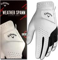 enhanced performance weather spann premium synthetic golf glove for men by callaway golf logo