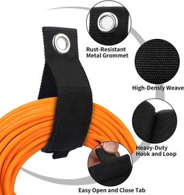 img 2 attached to Sposuit Heavy Duty Extension Cord Holder Organizer with Carrying Handle - 15+2 Pack Hose Storage Strap for Cords, Hoses, RV, Cable, Wire, Tools, String Trimmer, Rope