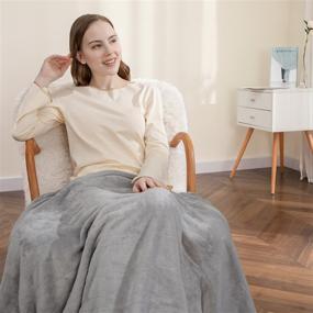 img 3 attached to 🔥 MIZZEO Electric Heated Blanket Throw, 50x60 Full Body Size, Fast Heating, 100% Polyester Velvet, 10 Heating Levels, Auto-Off up to 12 Hours, ETL Certified, Machine Washable (Grey)