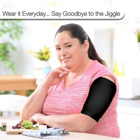 img 3 attached to 💪 Women's Arm Shapers - Compression Sleeve for Toning Arms - Slimming Arm Wraps for Flabby Arms - Enhances Upper Arm Shape - Ideal for Plus Size Women - Set of 2 Pairs in Black