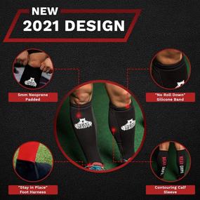 img 2 attached to Bear Grips Shin Guards Sleeves 2.0: 5mm Padded Leg Protection for Crossfit, Rope Climbing, and Deadlifting Activities - No Zipper Design, Multi-Color Options, Available as Single or Pair