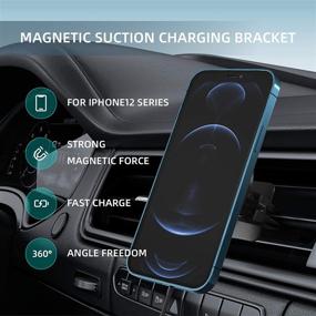 img 2 attached to 📱 JADJ 15W Car Wireless Charger Mount for iPhone 12/12 mini/12 Pro/12 Pro Max, Dashboard Air Vent Auto-Clamping Phone Holder with Mag-Safe/Magnetic Case Compatibility (Magnetic Attachment & Alignment)